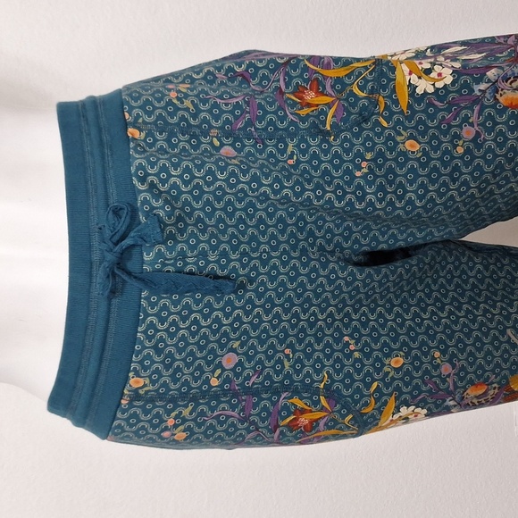 SALE! Johnny Was JW Los Angelos Quiet Luxury French Terry Floral Ankle Pants L - Picture 4 of 16